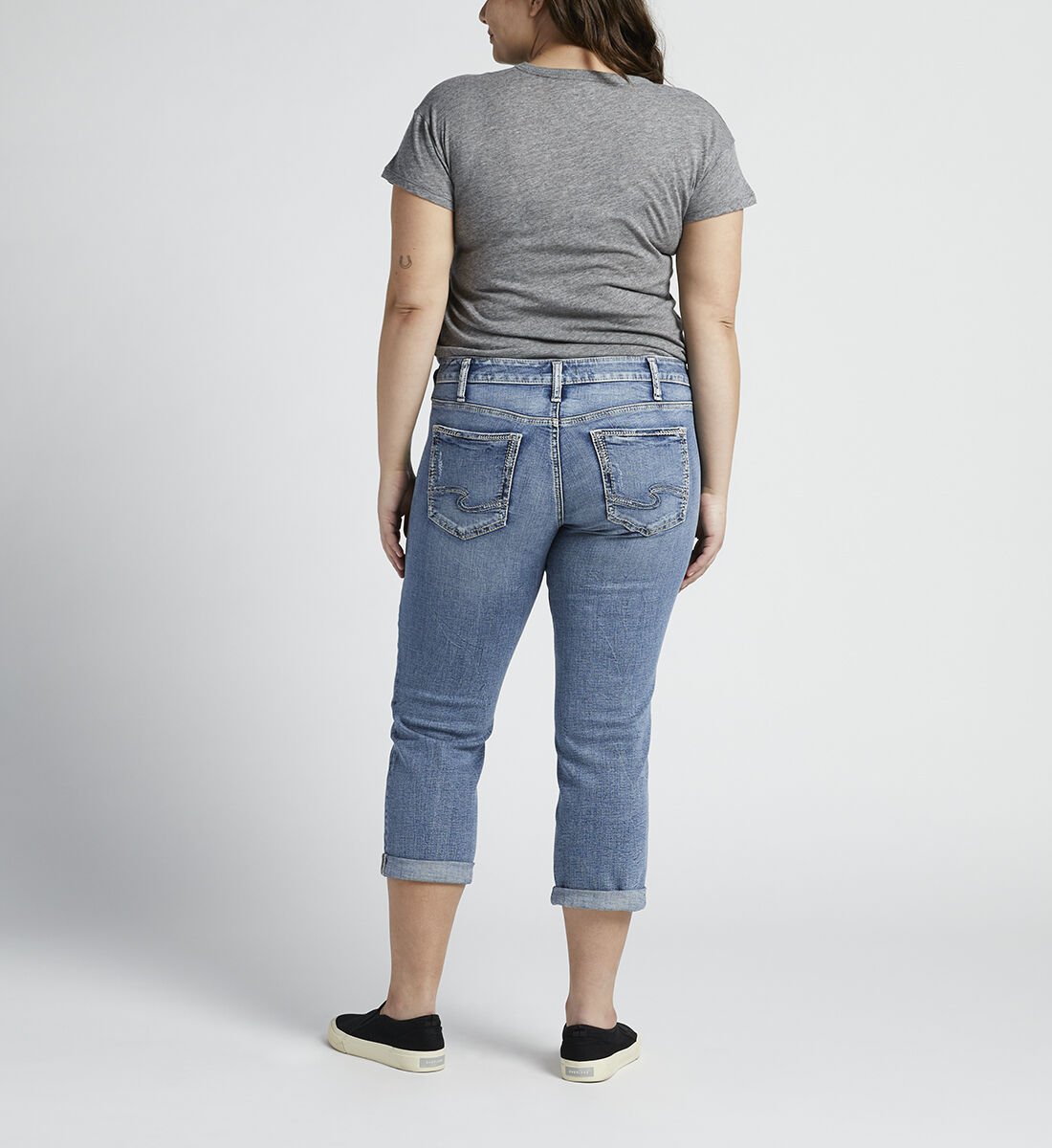 Low rise capri jeans discount