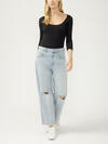 Be Easy High Rise Wide Leg Cropped Jeans image number 0