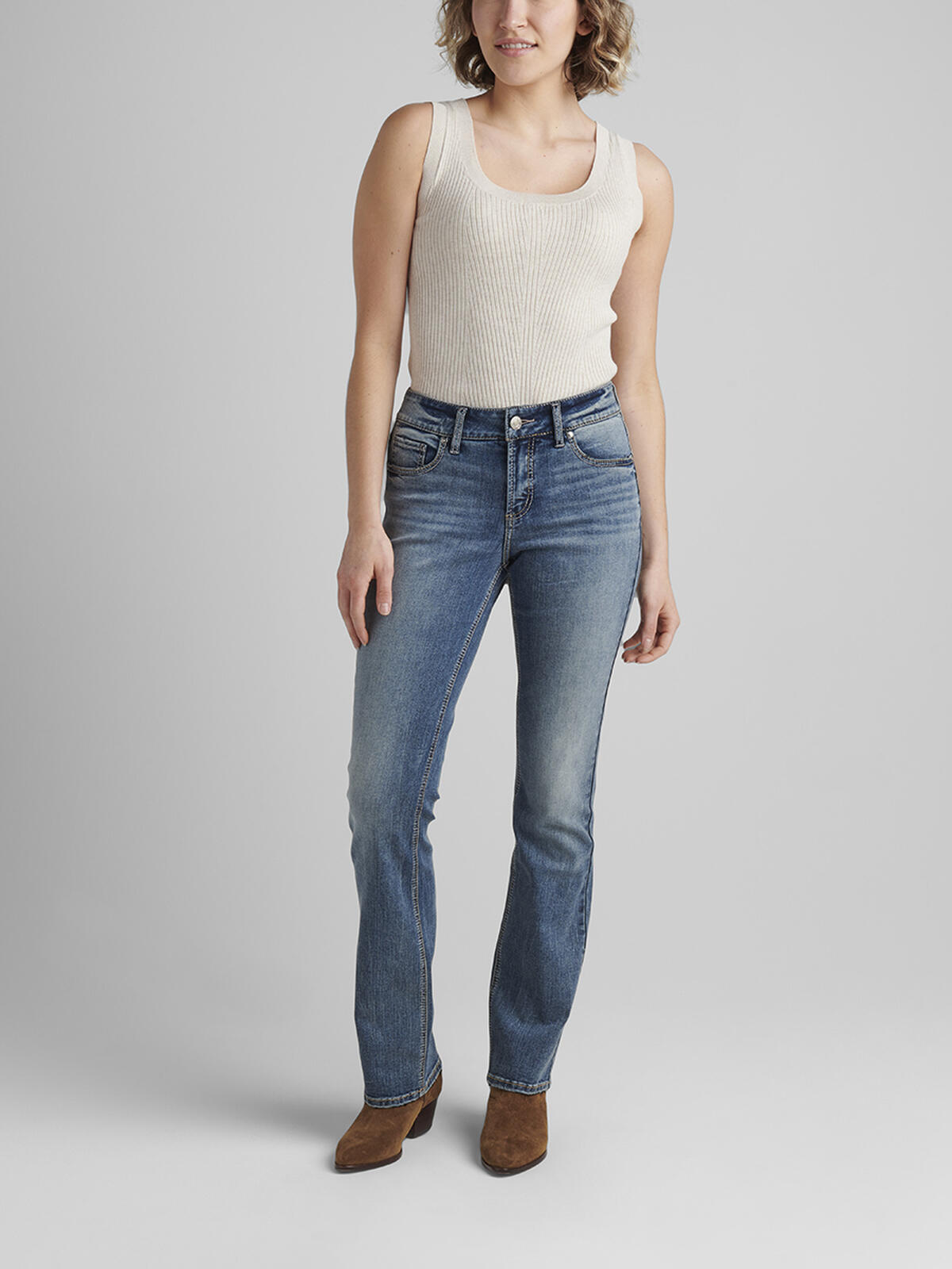 Elyse Mid Rise Slim Bootcut Jeans image number 0