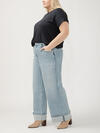 Highly Desirable High Rise Wide Leg Jeans Plus Size, , hi-res image number 2