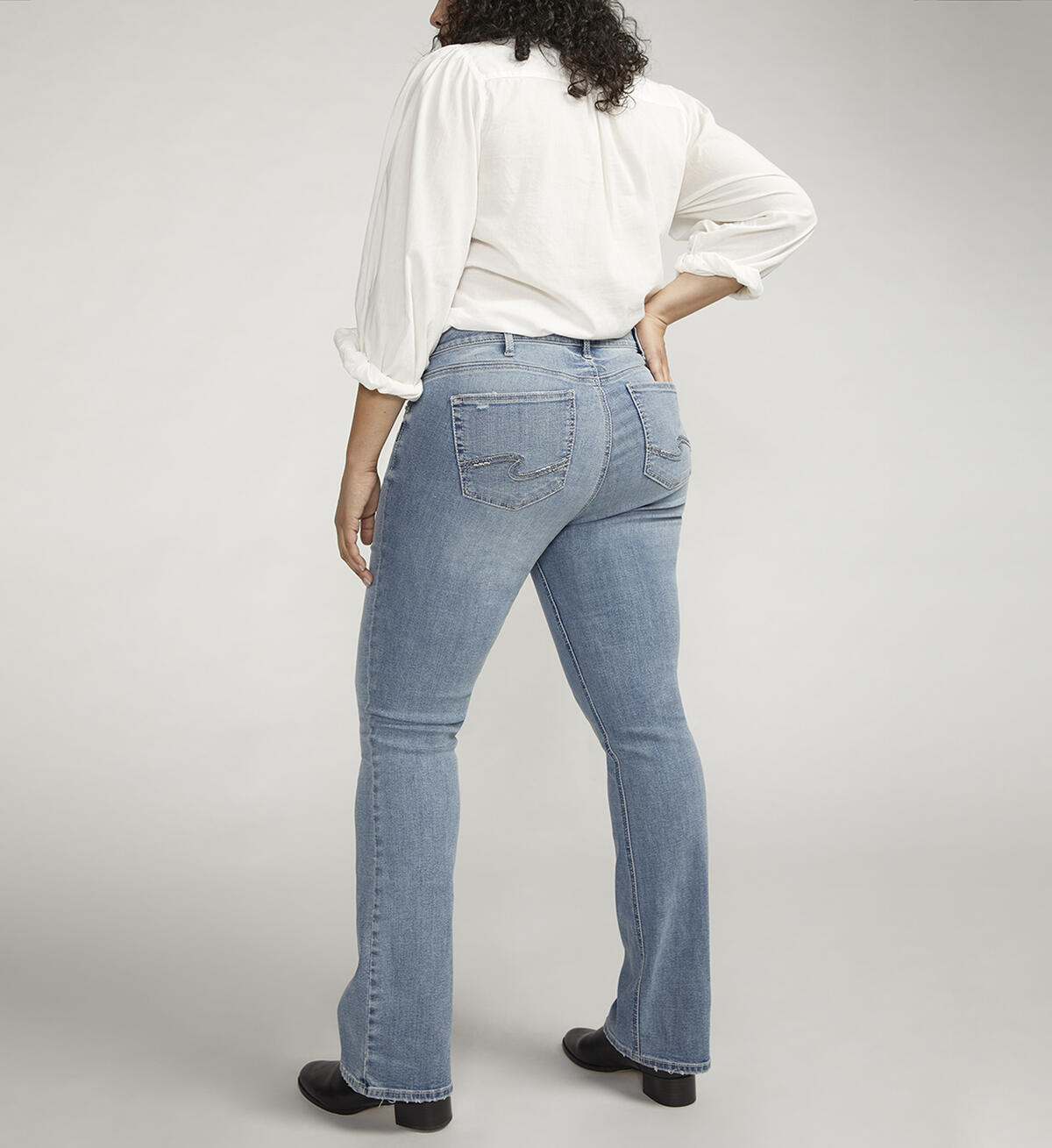 Elyse Mid Rise Slim Bootcut Jeans Plus Size, , hi-res image number 1