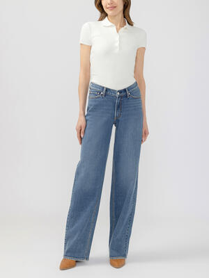 V-Front Wide Leg Jeans