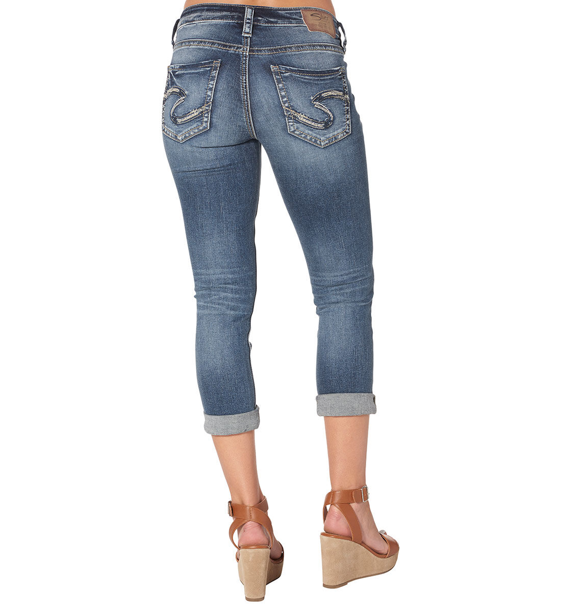 Silver cheap jean capris
