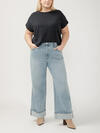 Highly Desirable High Rise Wide Leg Jeans Plus Size, , hi-res image number 0