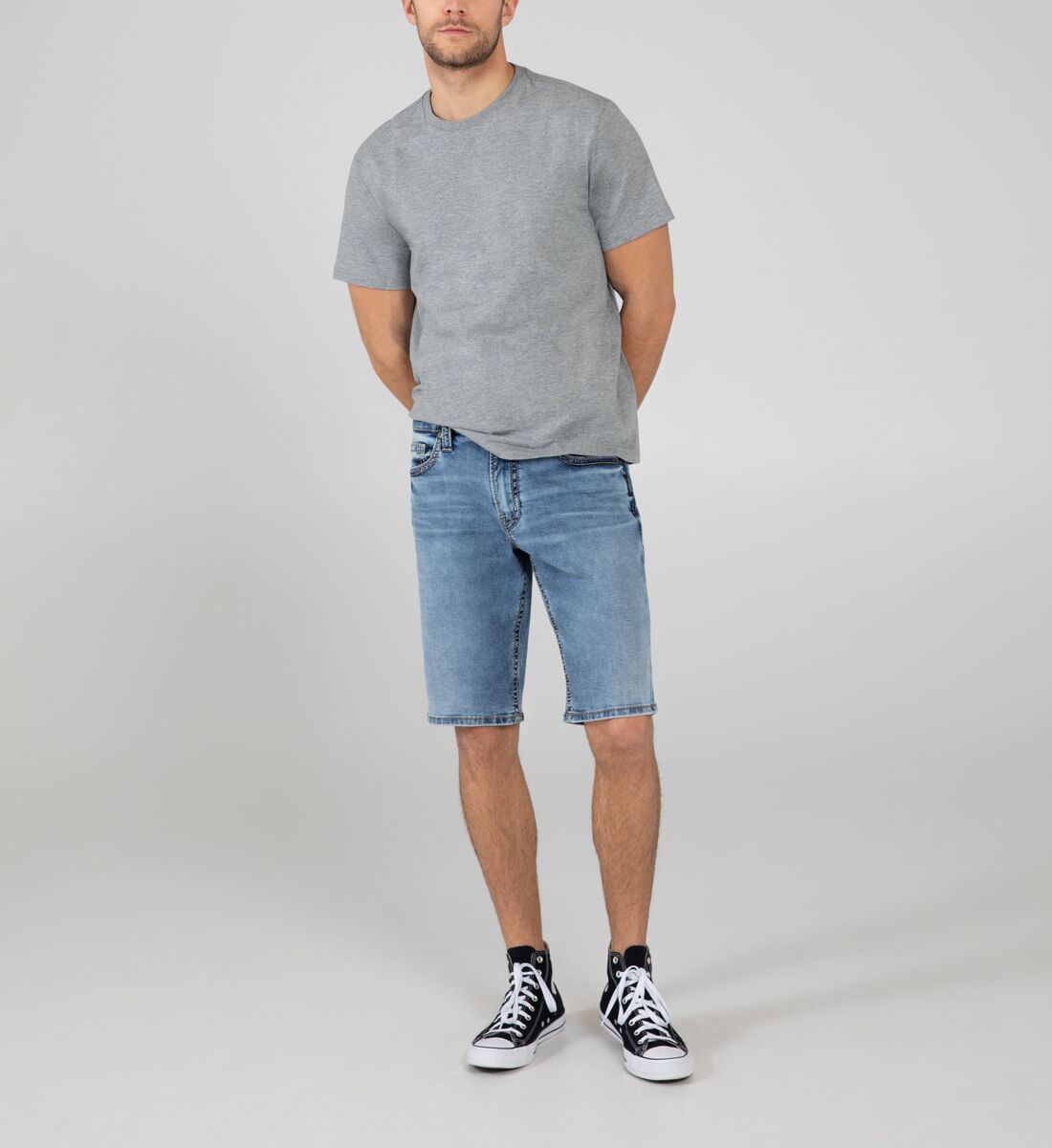 Mens silver outlet jean shorts