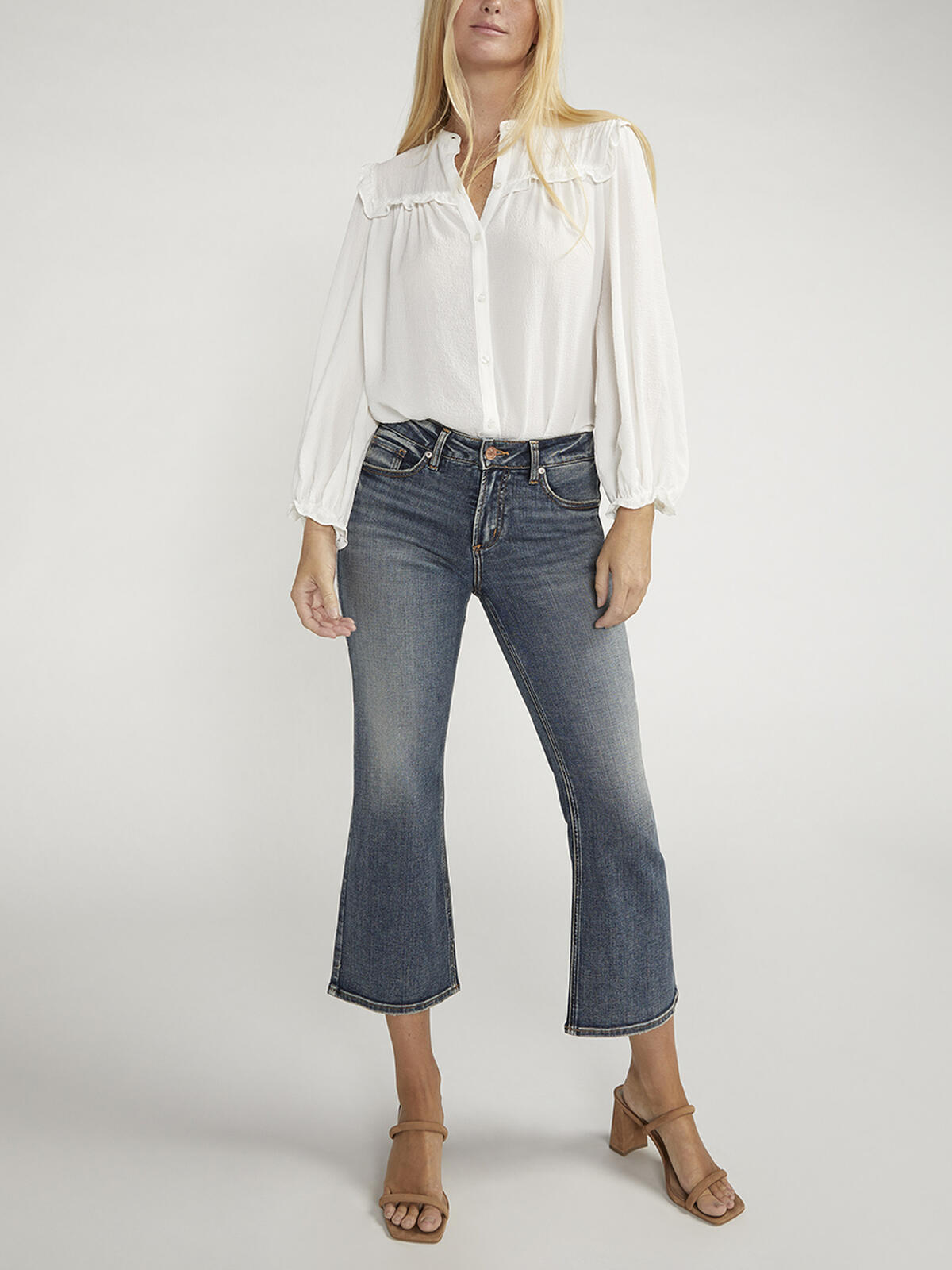 Suki Mid Rise Cropped Flare Jeans, , hi-res image number 0
