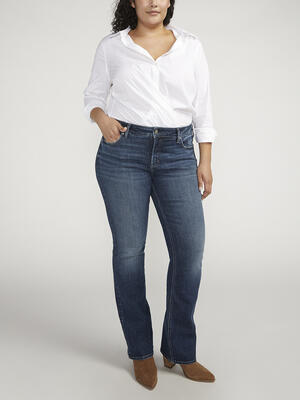 Elyse Mid Rise Slim Bootcut Jeans Plus Size