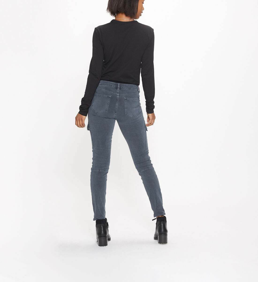 Buy Skinny Cargo Mid Rise Skinny Leg Pants for USD 79.00 | Silver 