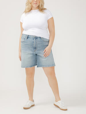 High Rise Long Shorts Plus Size
