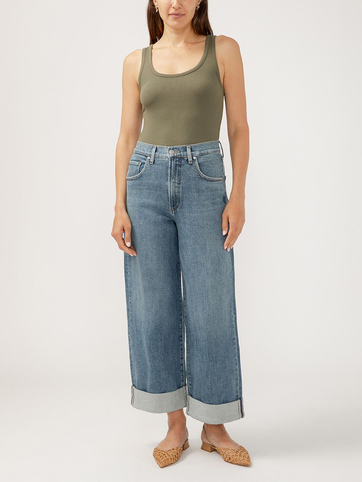 Be Easy High Rise Cropped Wide Leg Jeans, , hi-res image number 0