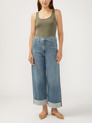 Be Easy High Rise Cropped Wide Leg Jeans