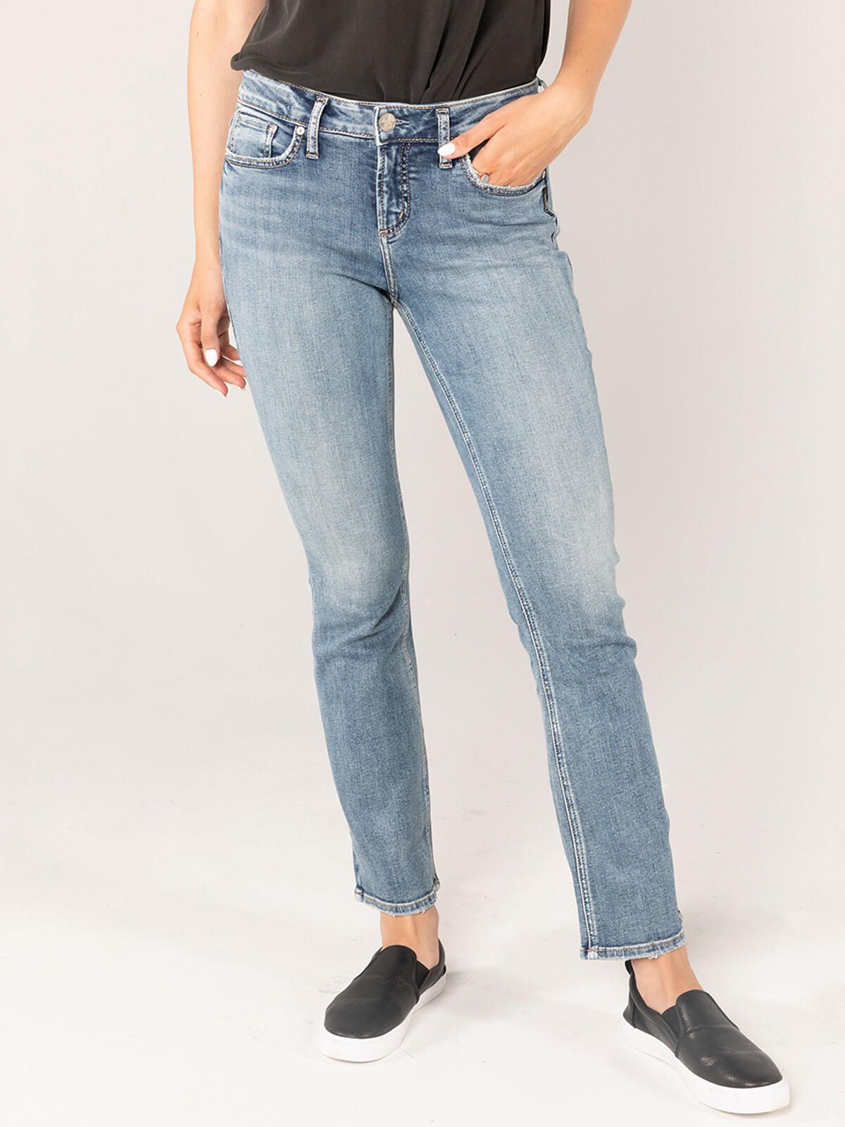 Elyse Mid Rise Slim Bootcut Jeans image number 0