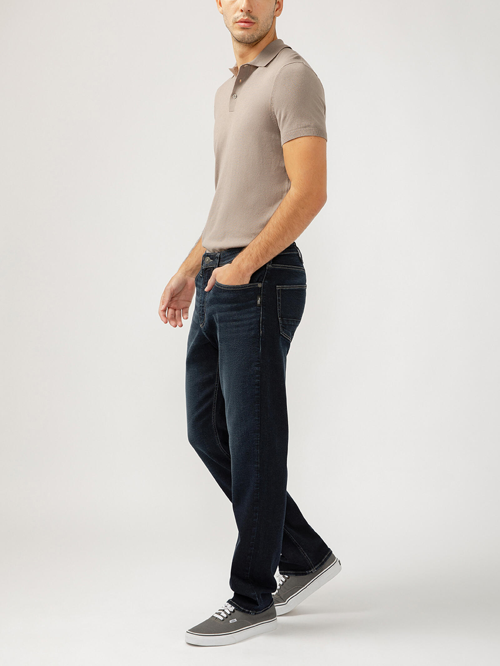 Buy Machray Classic Fit Slim Straight Leg Jeans for USD 94.00 | Silver ...
