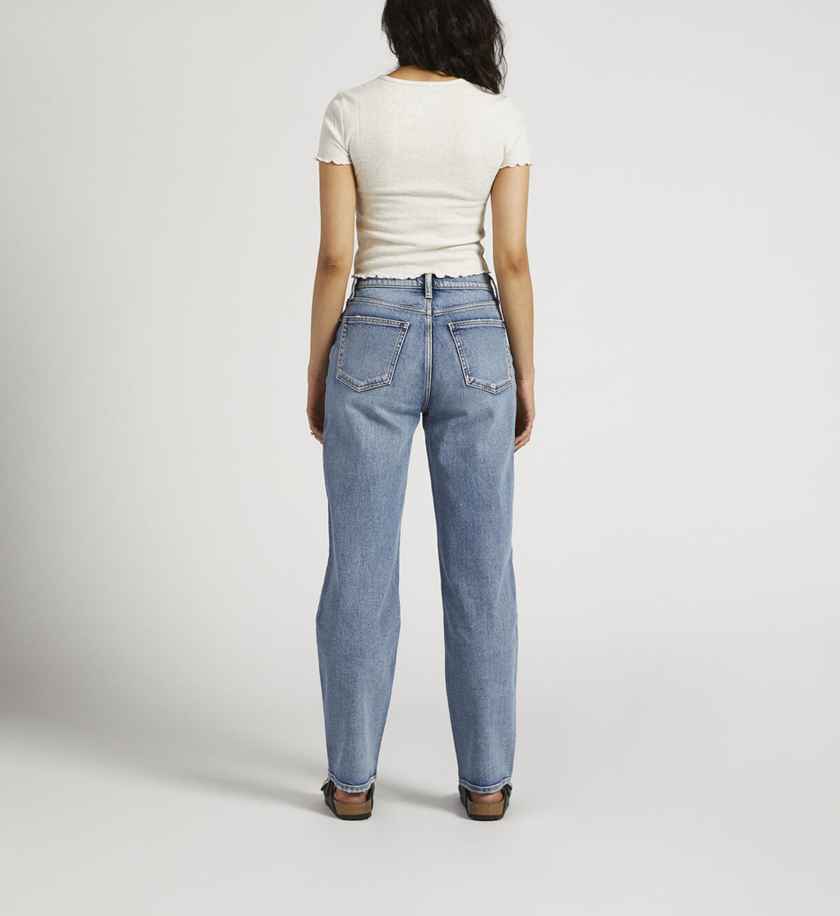 Mid Rise Straight Leg Dad Jean, Indigo, hi-res image number 1