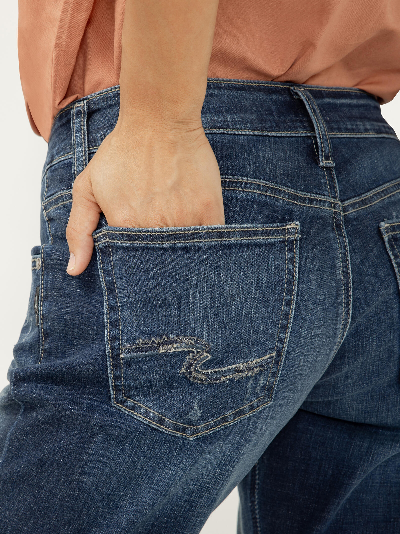 Buy Boyfriend Mid Rise Slim Leg Jeans for USD Silver Jeans