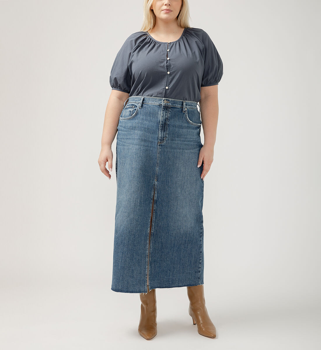 Plus size jean skirts 2020 sales
