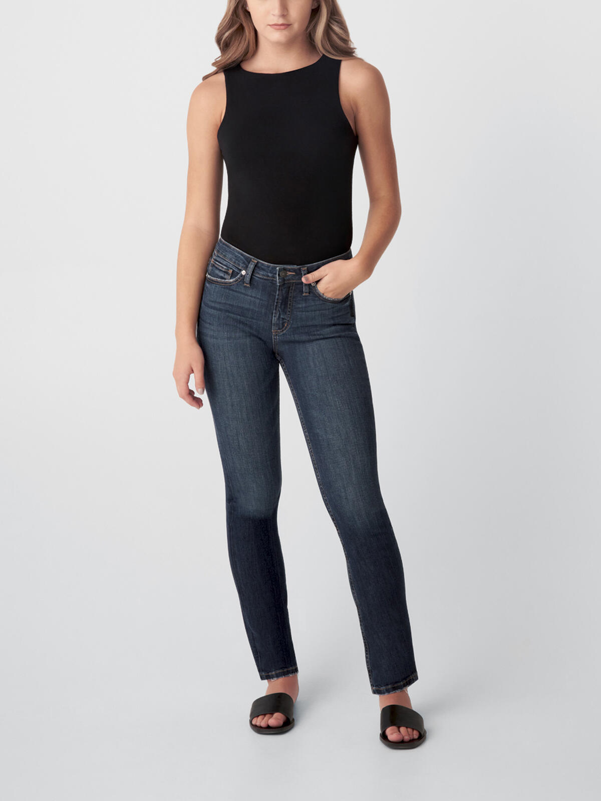 Most Wanted Mid Rise Straight Leg Jeans image number 0