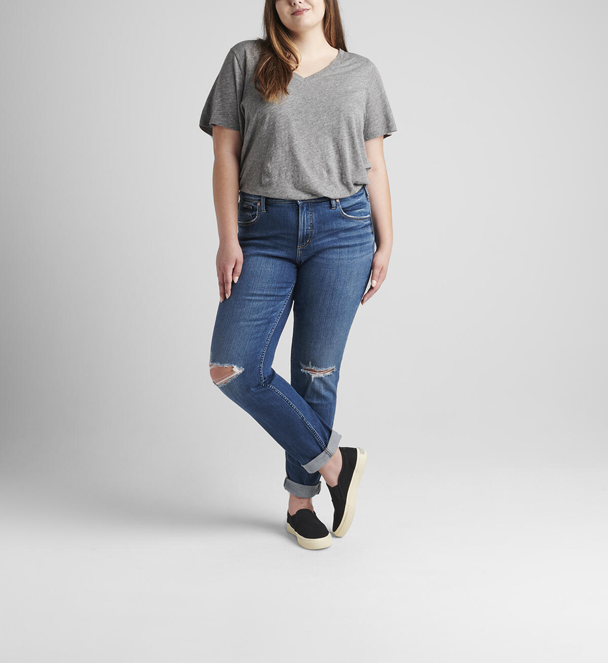 Beau Mid Rise Slim Leg Jeans Plus Size, , hi-res image number 0