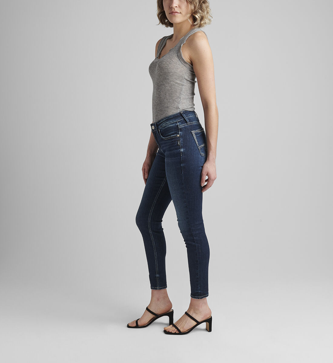 Elyse Mid Rise Skinny Jeans Side