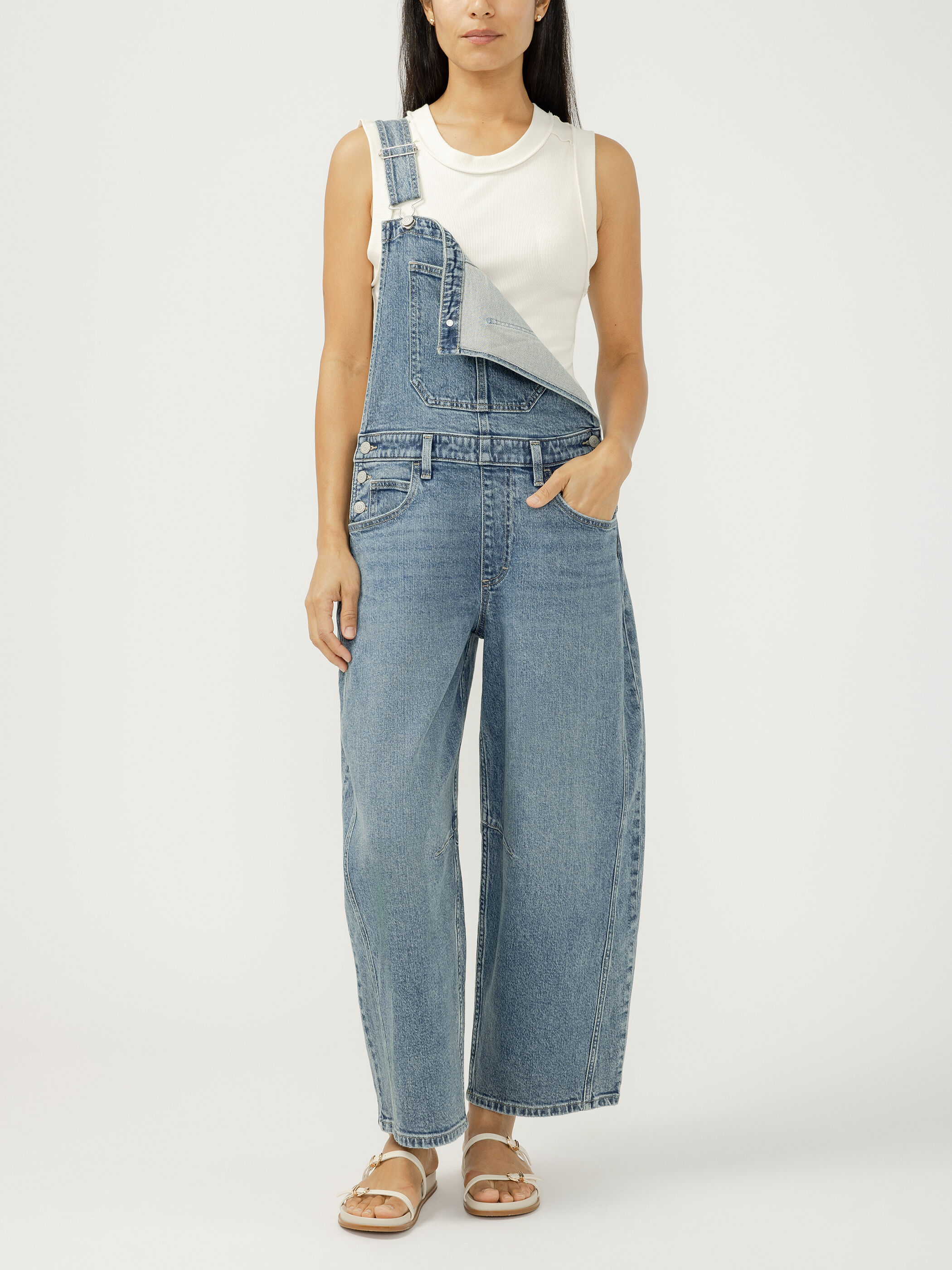 Buy Denim Barrel Leg Overalls for USD 108.00 | Silver Jeans