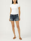 Boyfriend Mid Rise Americana Luxe Stretch Shorts image number 0