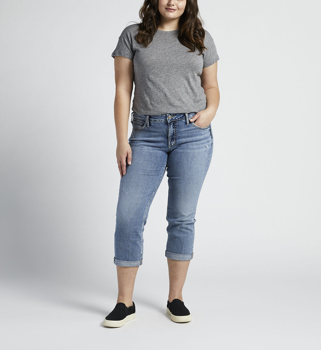 Plus size capri jeans store