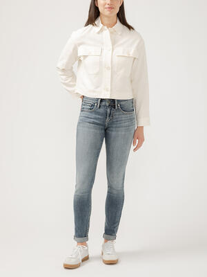 Girlfriend Mid Rise Skinny Luxe Stretch Jeans