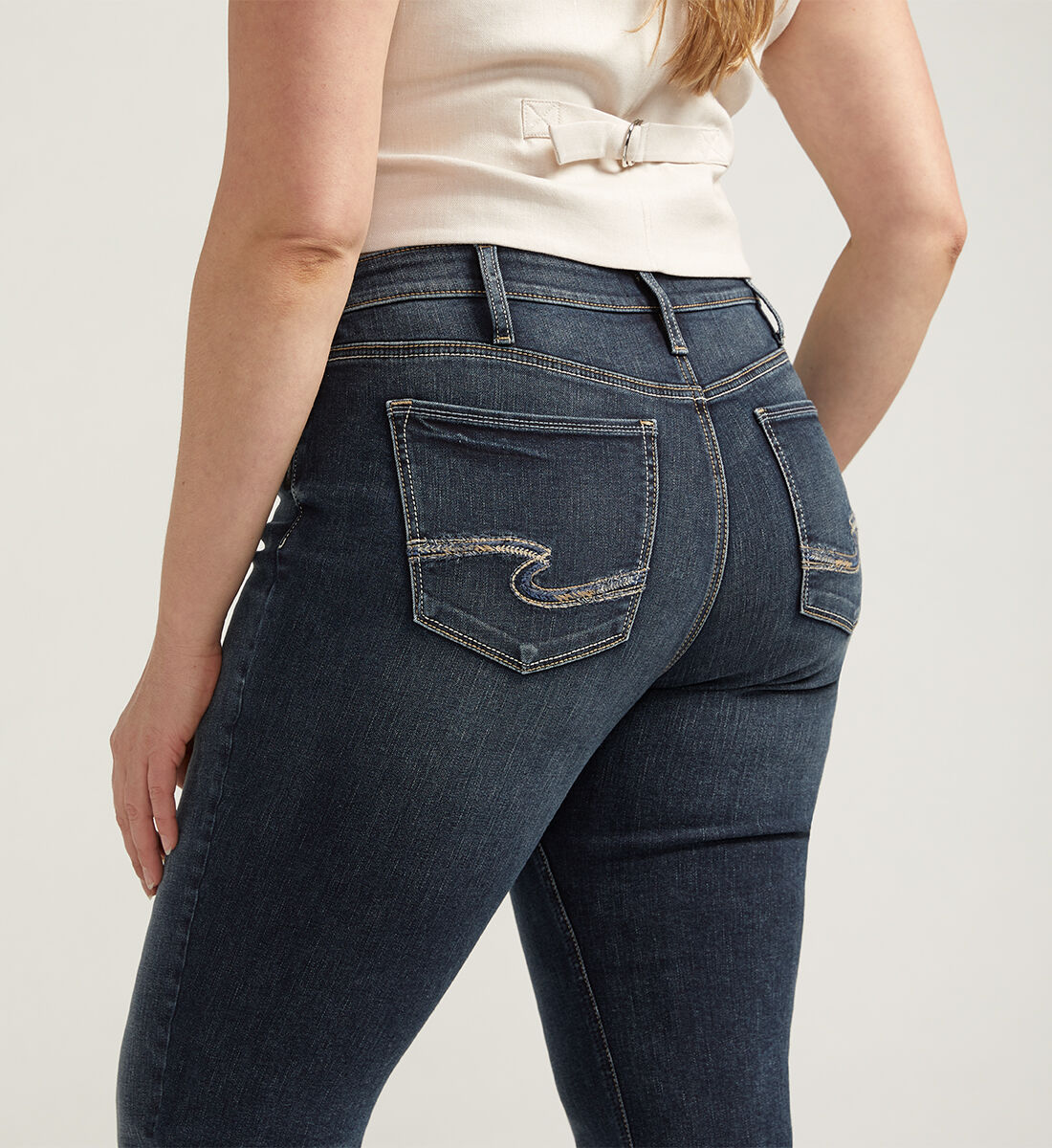 Buy Suki Mid Rise Slim Bootcut Jeans for USD 44.00 | Silver