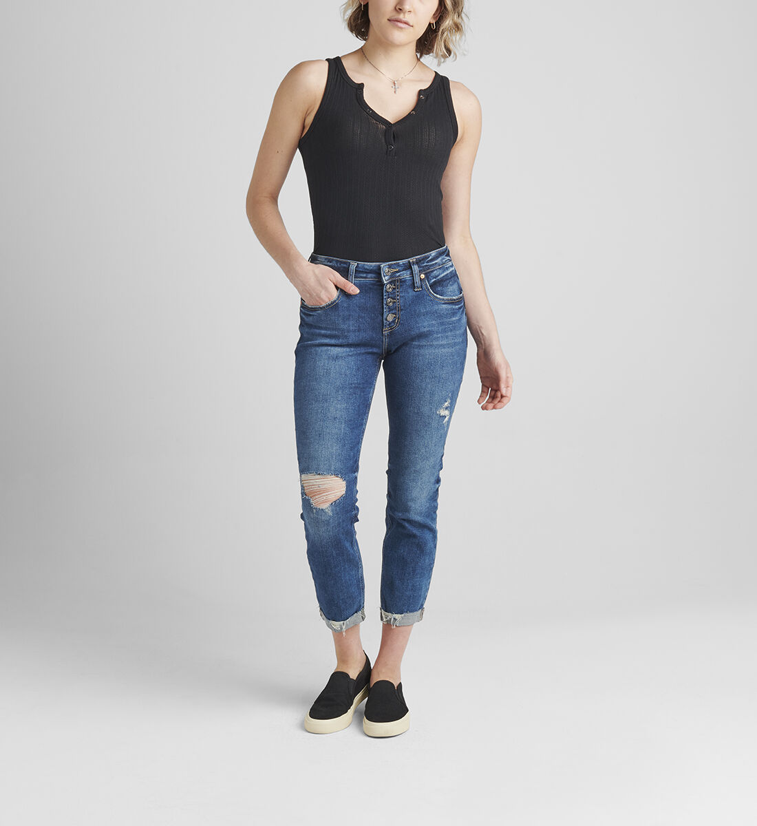 Mid rise best girlfriend jeans top