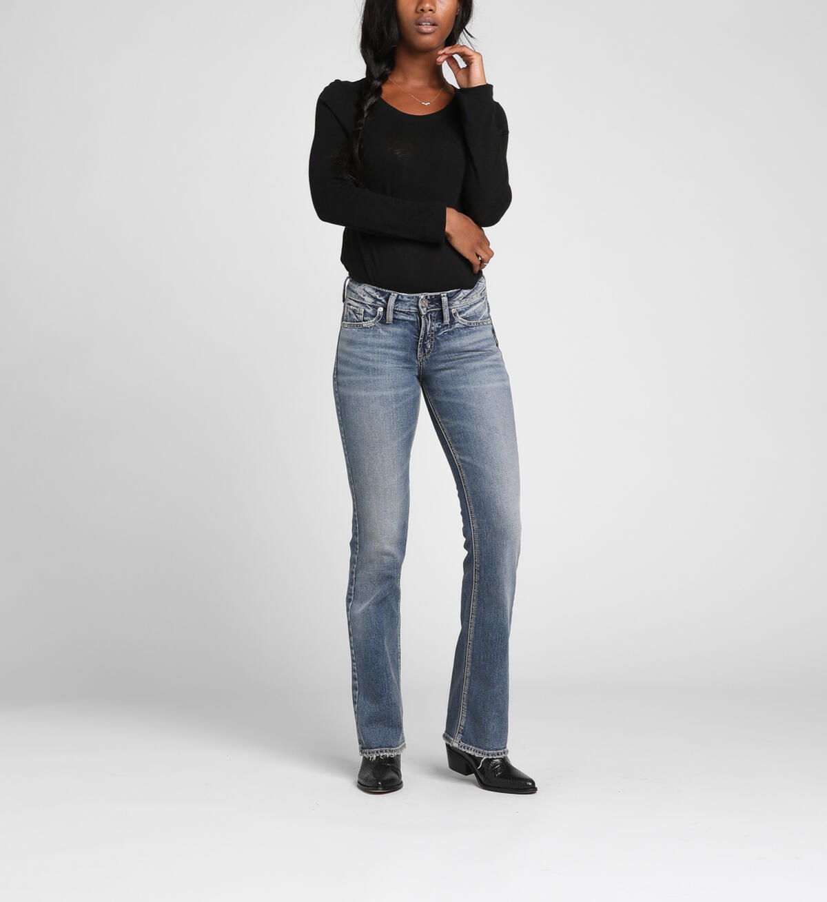 Suki Mid Rise Bootcut Jeans Final Sale, , hi-res image number 3