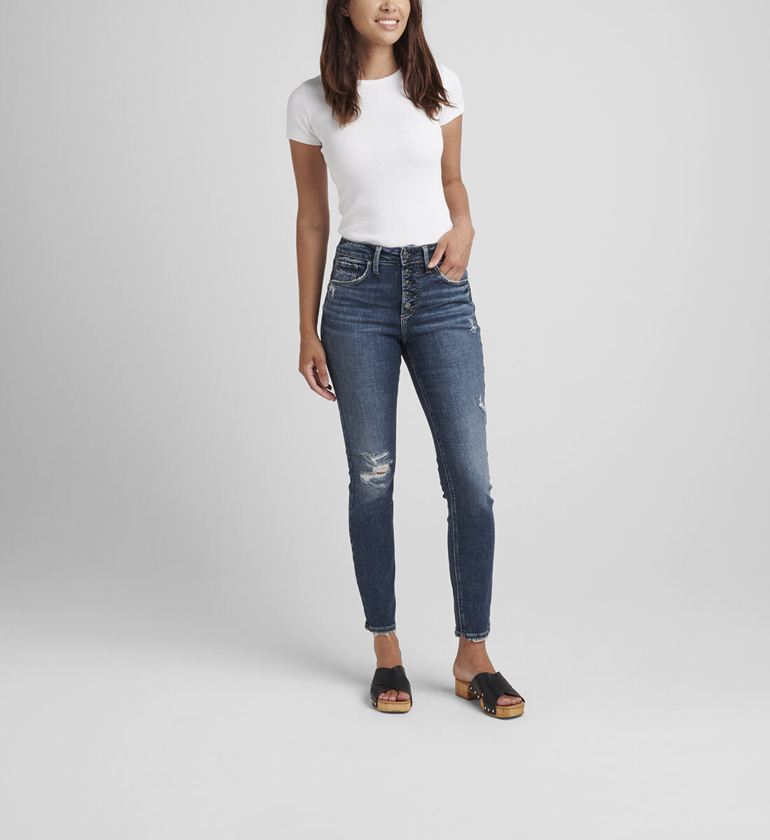 Avery High Rise Skinny Jeans Front