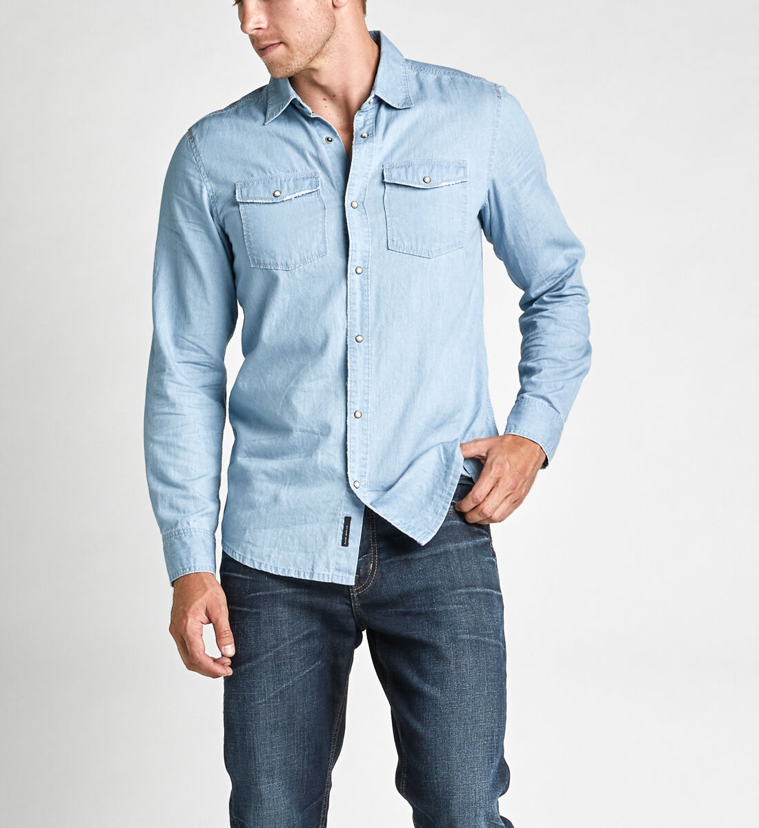 Buy Calden Long Sleeve Classic Shirt for USD 58.00 Silver Jeans