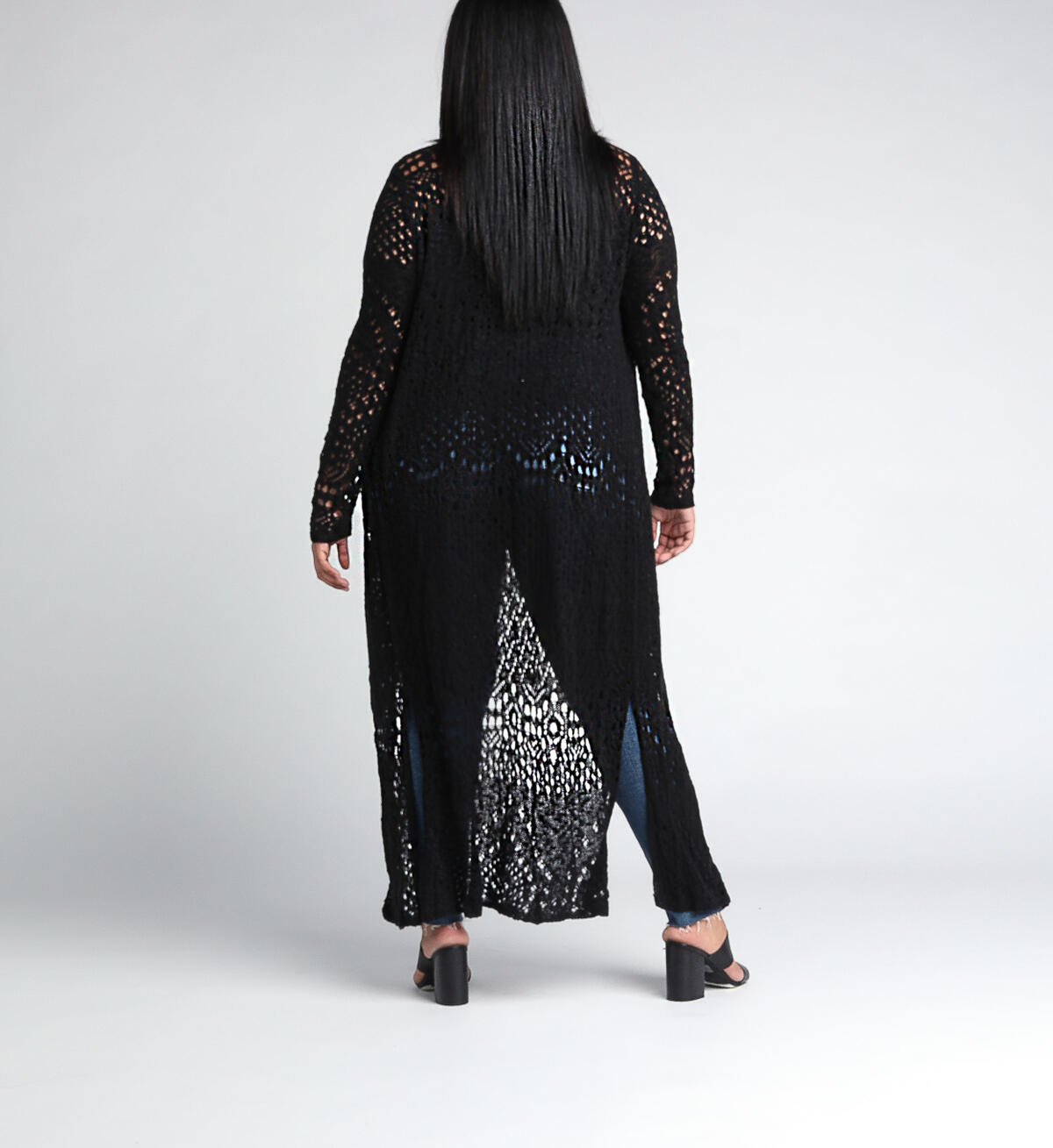 Abby Long-Sleeve Crochet Duster, , hi-res image number 1