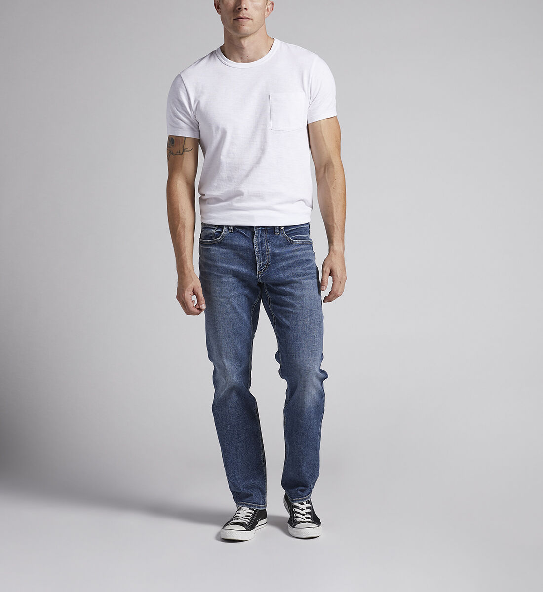 Buy Eddie Athletic Fit Tapered Leg Jeans for USD 94.00 Silver Jeans US New