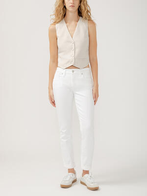 Boyfriend Mid Rise Slim Leg Luxe Stretch Jeans