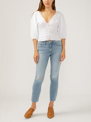 Most Wanted Mid Rise Ankle Straight Leg Jeans