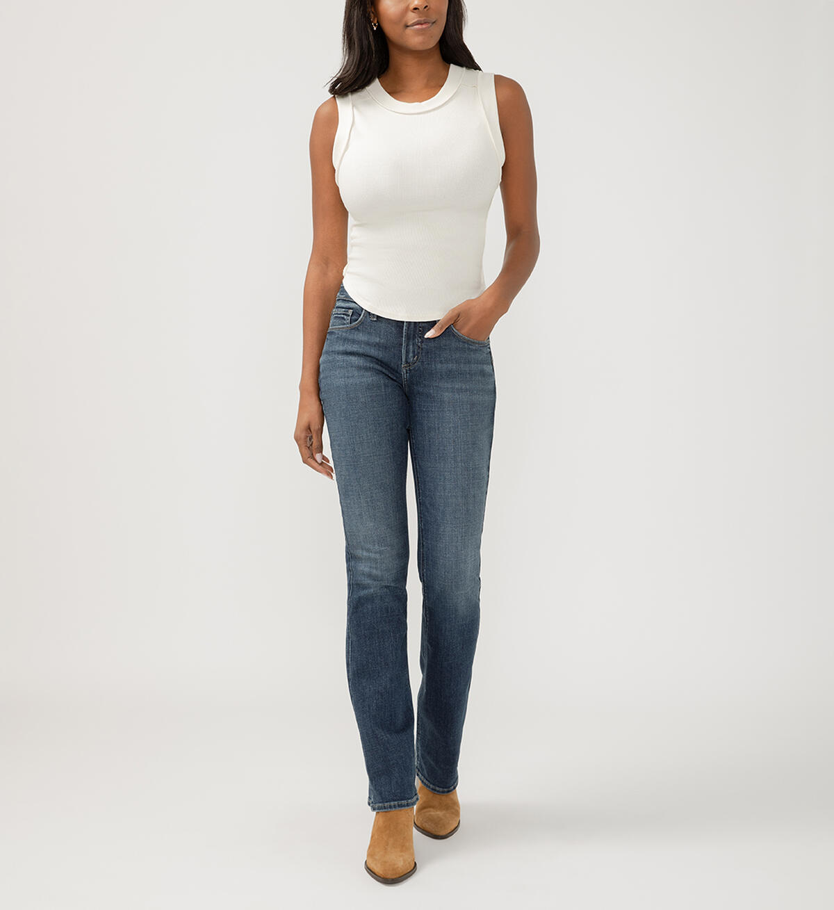 Suki Mid Rise Slim Bootcut Luxe Stretch Jeans, , hi-res image number 0