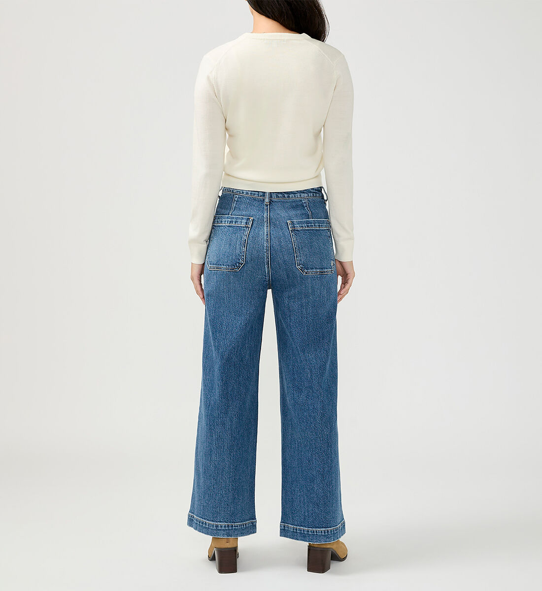 Buy 70s High Rise Wide Leg Jeans for USD 88.00 | Silver