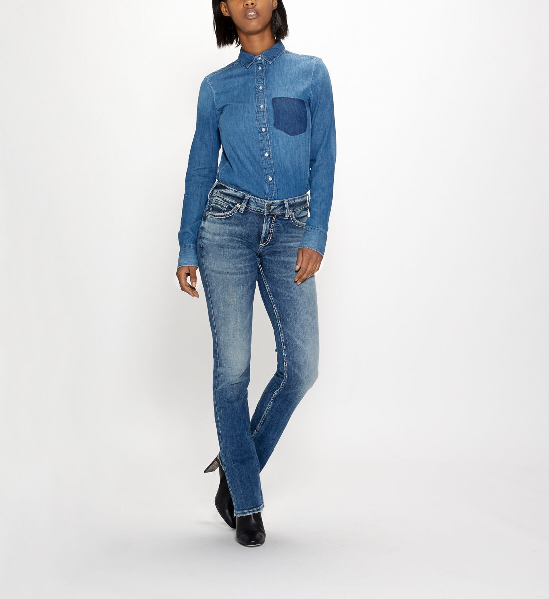 Suki Mid Rise Slim Bootcut Jeans Alt Image 2