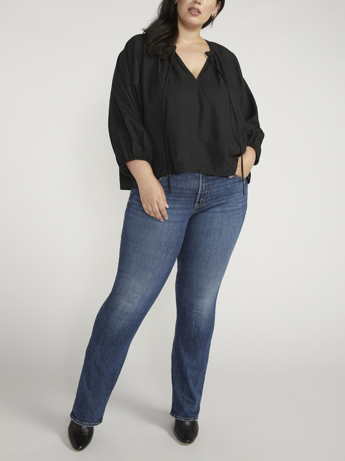 Suki Mid Rise Slim Bootcut Jeans Plus Size image number 0