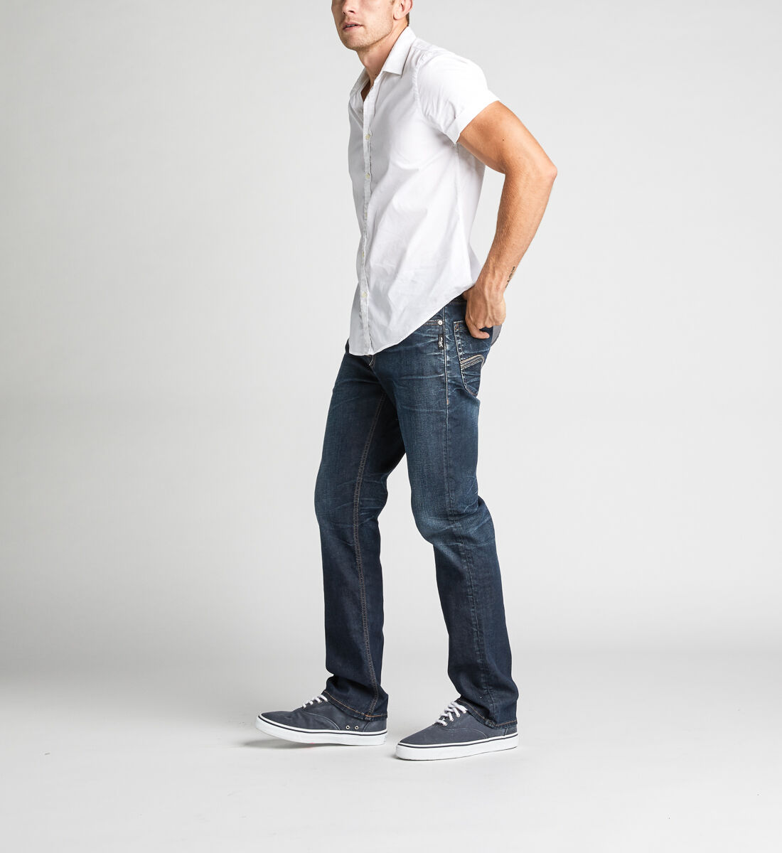 Buy Grayson Easy Fit Straight Leg Jeans for USD 89.00 Silver