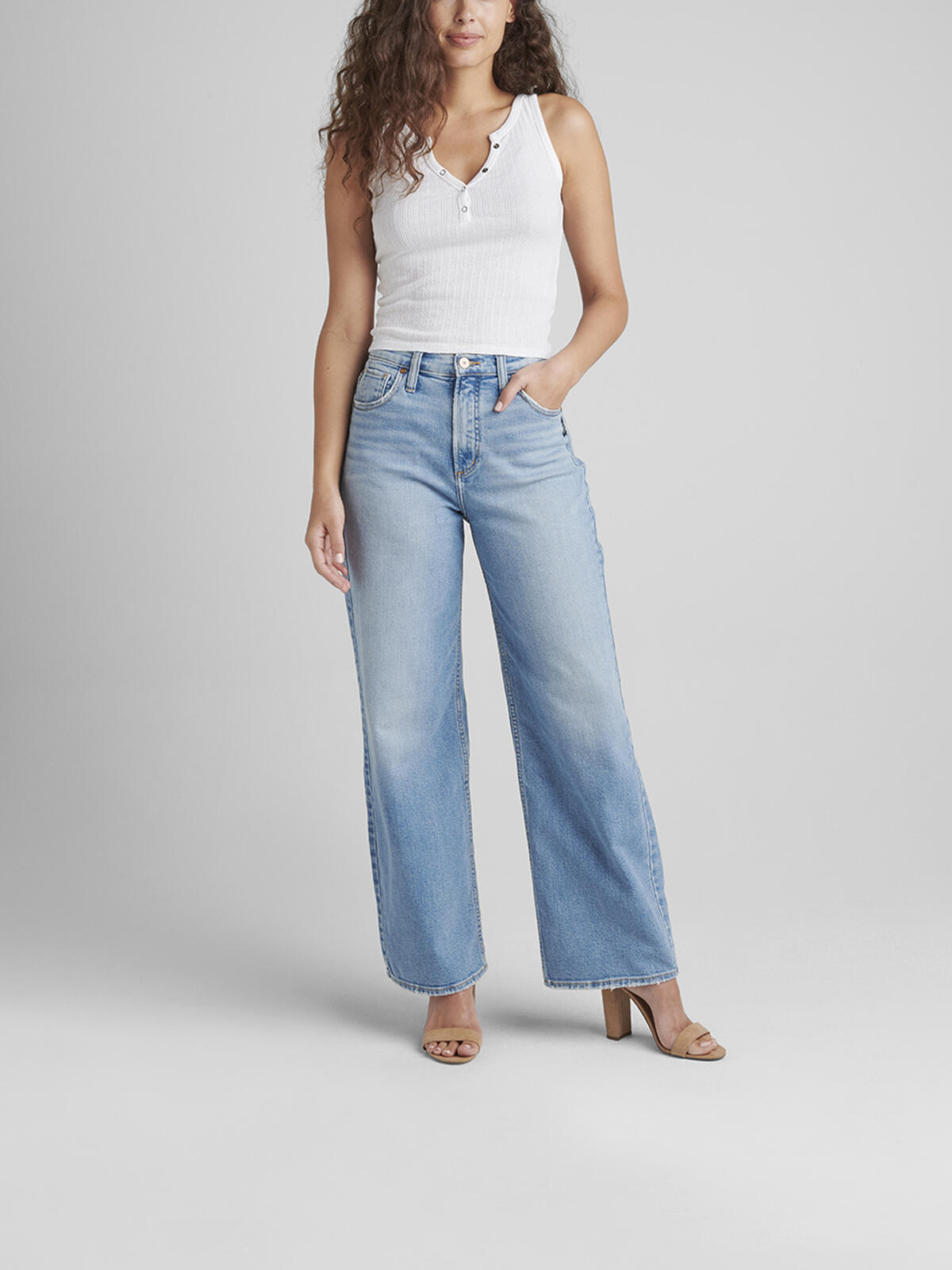 Highly Desirable High Rise Loose Leg Jeans, , hi-res image number 0