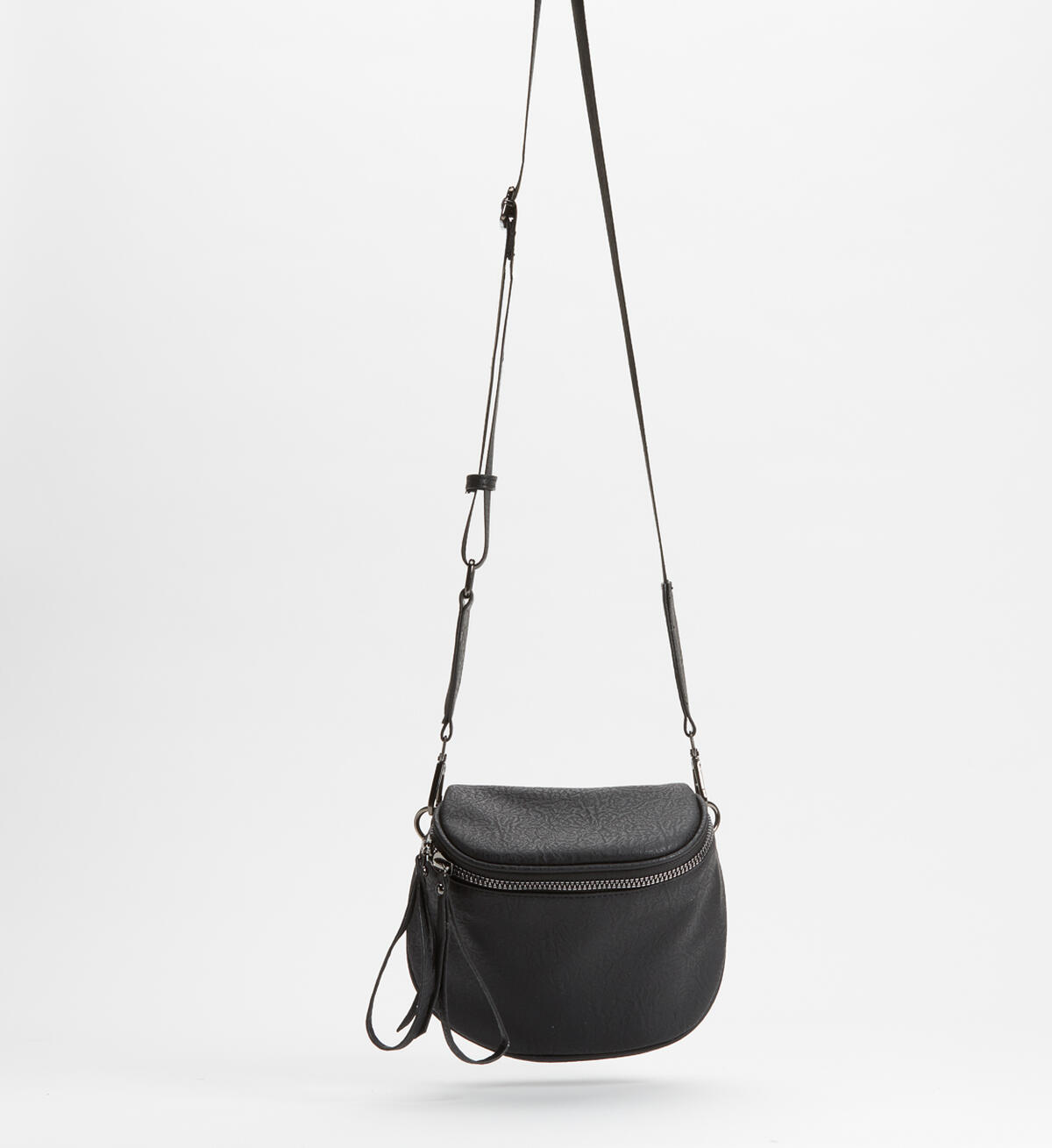 Zip Saddle Bag, Black, hi-res image number 0