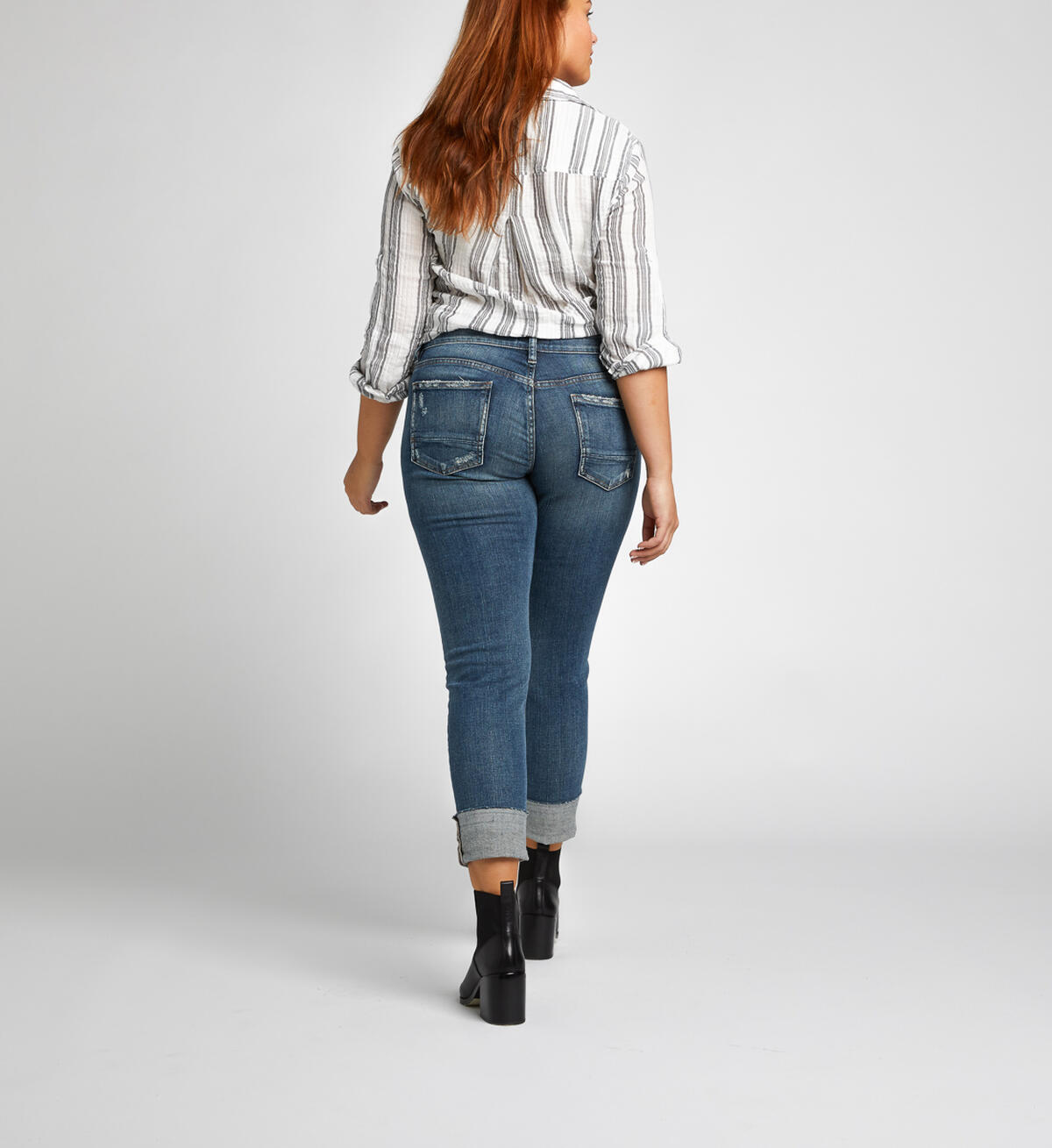 Boyfriend Slim Mid Dark Wash, , hi-res image number 5