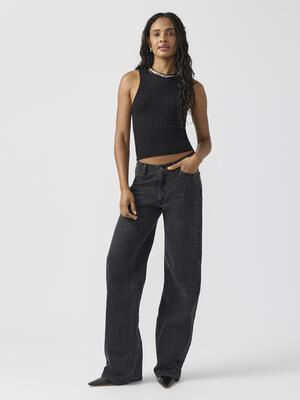 V-Front Wide Leg Jeans