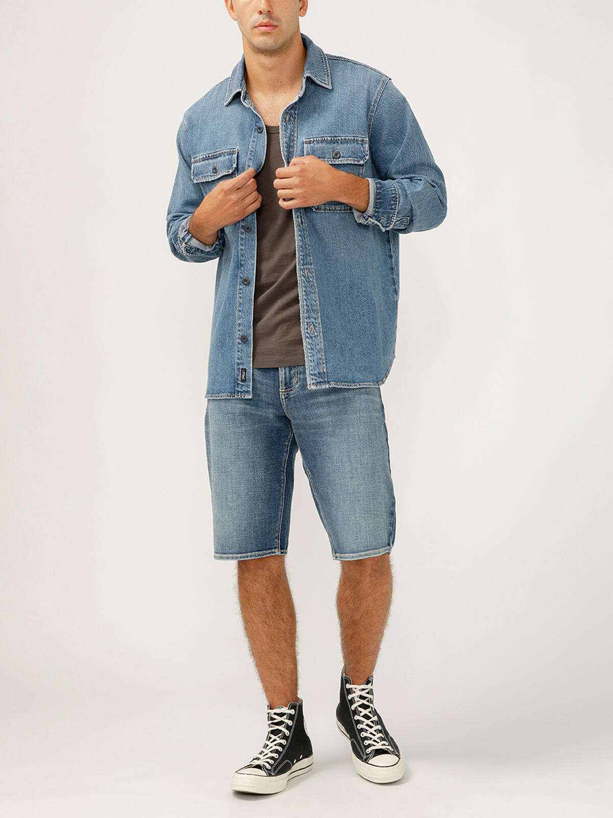 Men's Denim Shirt Jacket, , hi-res image number 0