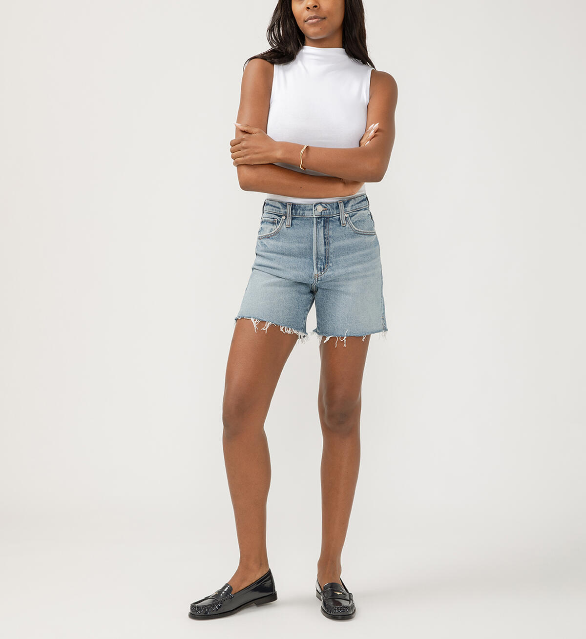 Highly Desirable High Rise Long Shorts, , hi-res image number 0