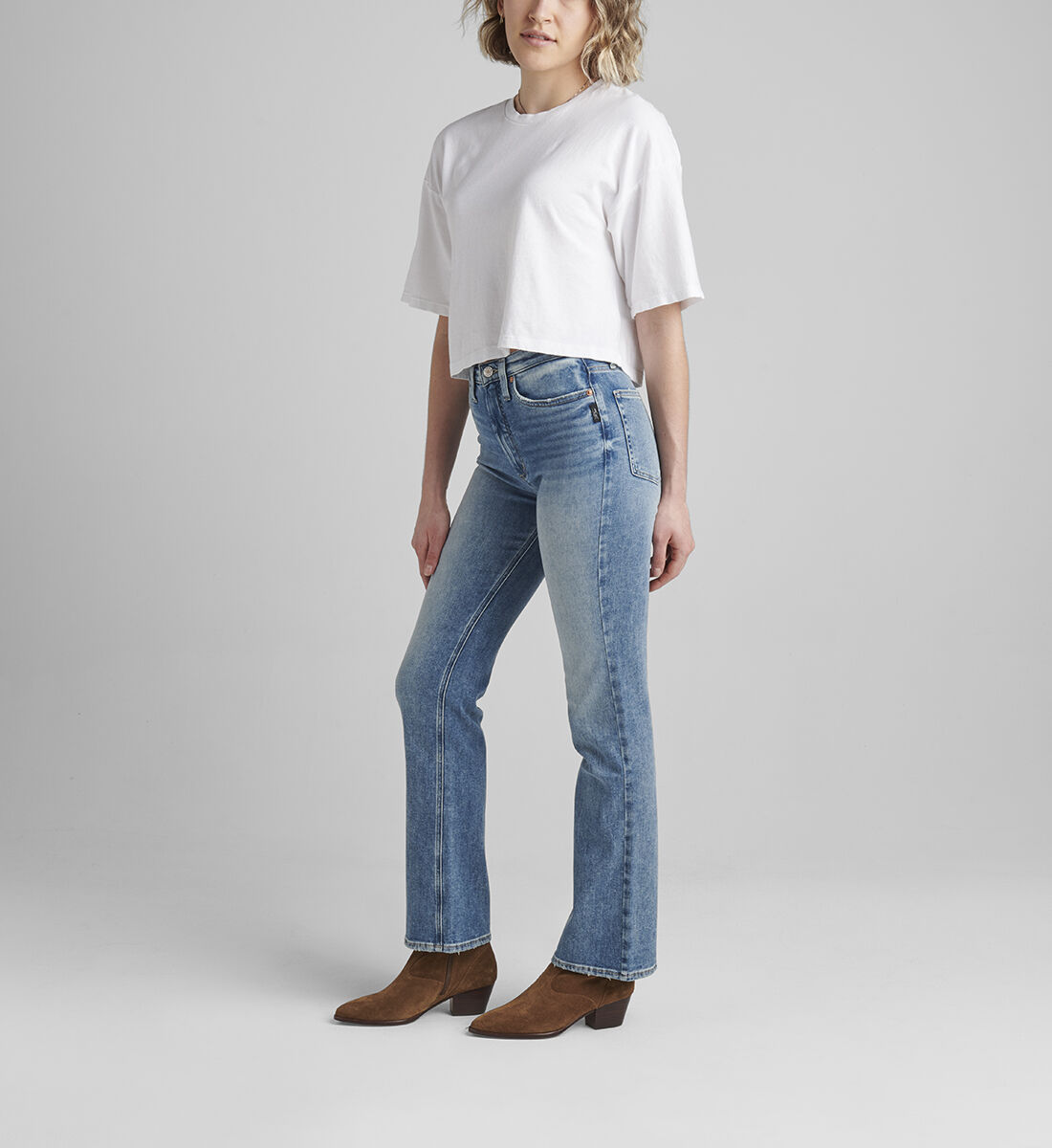 Vintage High Rise Bootcut Jeans Side