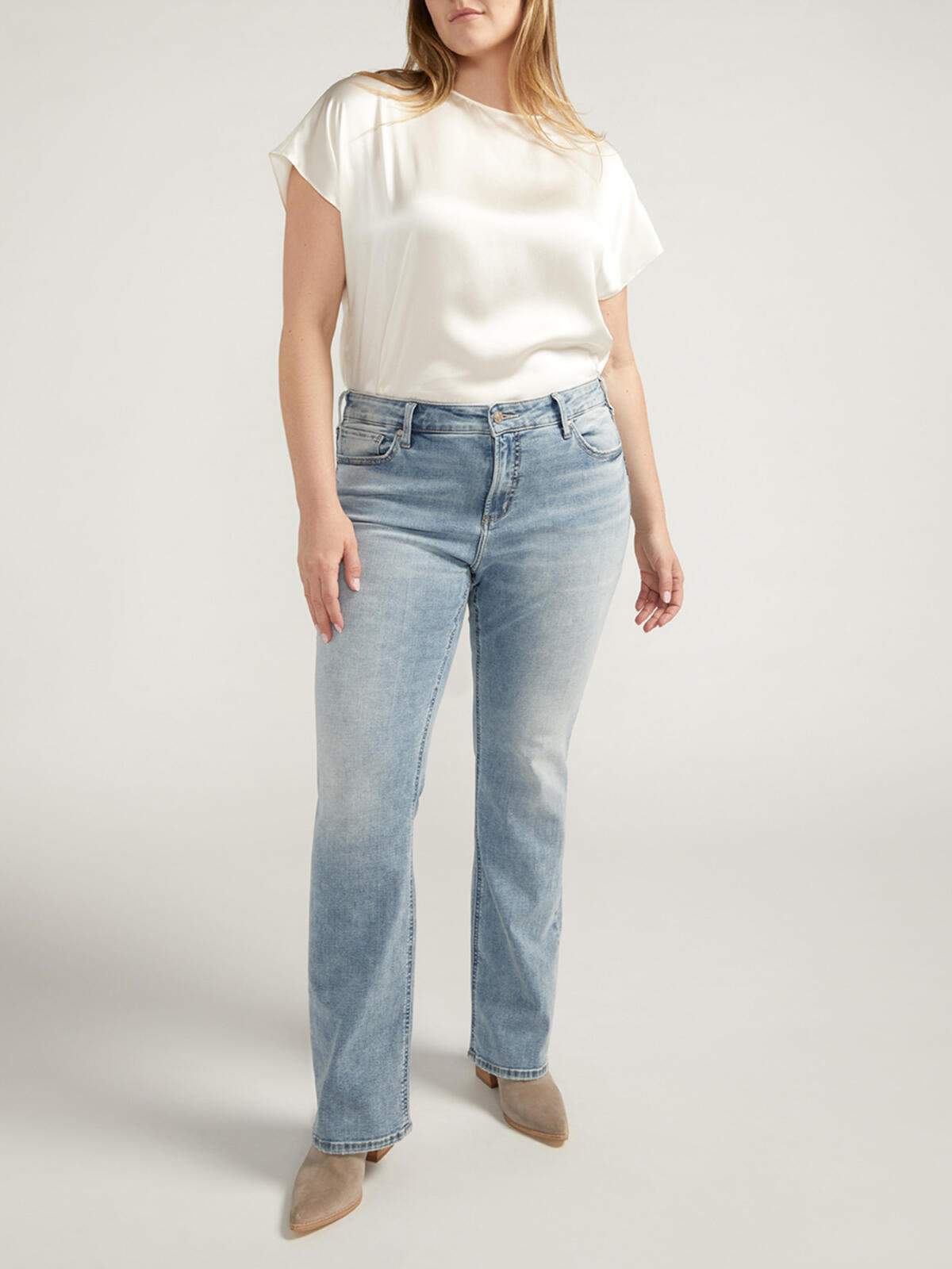 Elyse Mid Rise Slim Bootcut Jeans Plus Size image number 0