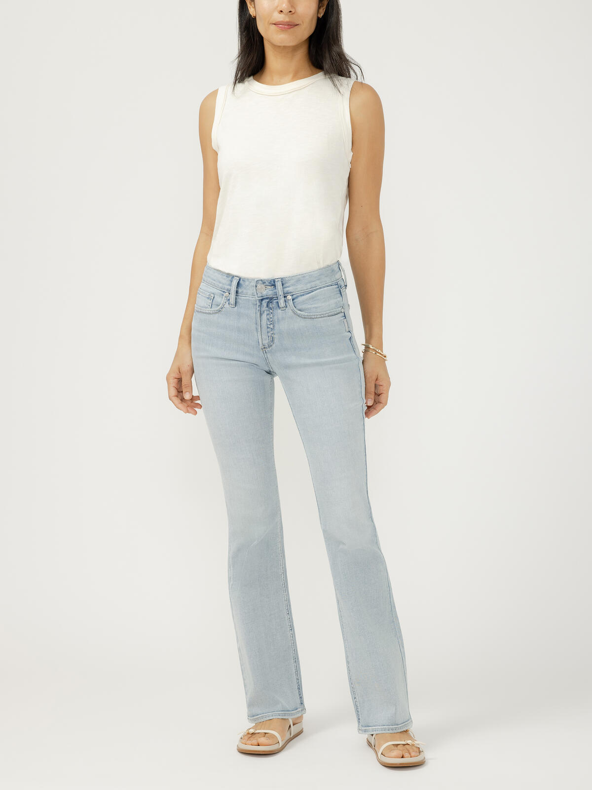 Suki Mid Rise Bootcut Luxe Stretch Jeans image number 0